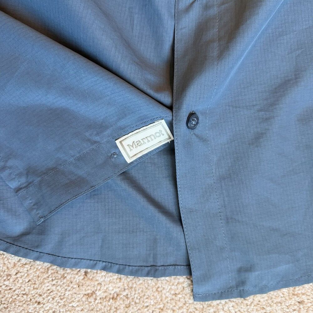 Marmot Blue Short Sleeve Button-Up Shirt XL Outdoor Breathable - Picture 4 of 8